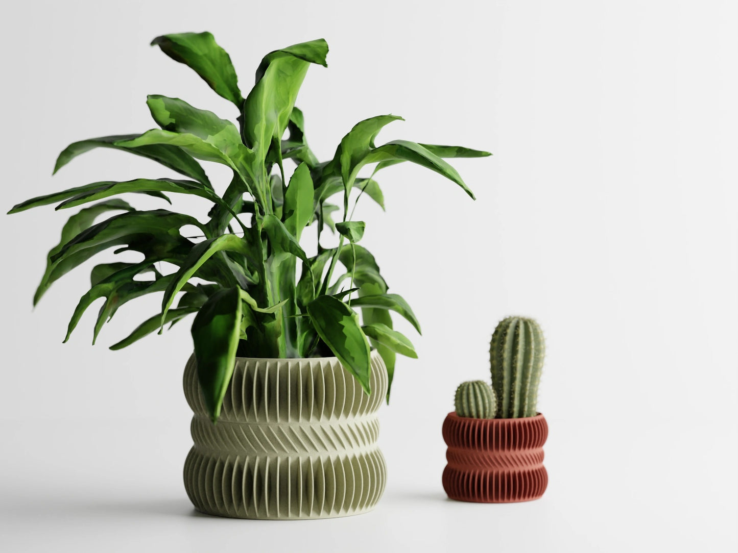 Modern ribbed plant pot/vase - series 3
