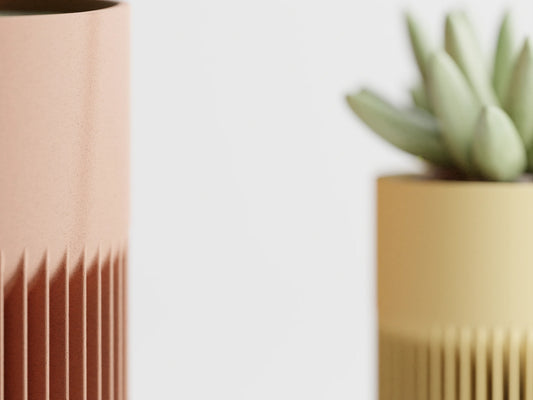 Modern ribbed plant pot/vase - series 1