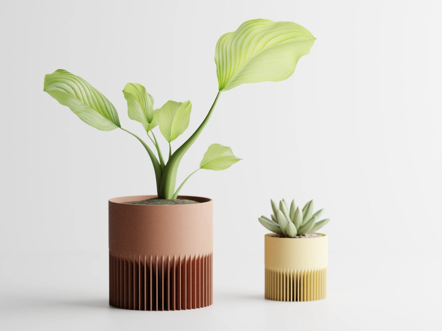 Modern ribbed plant pot/vase - series 1