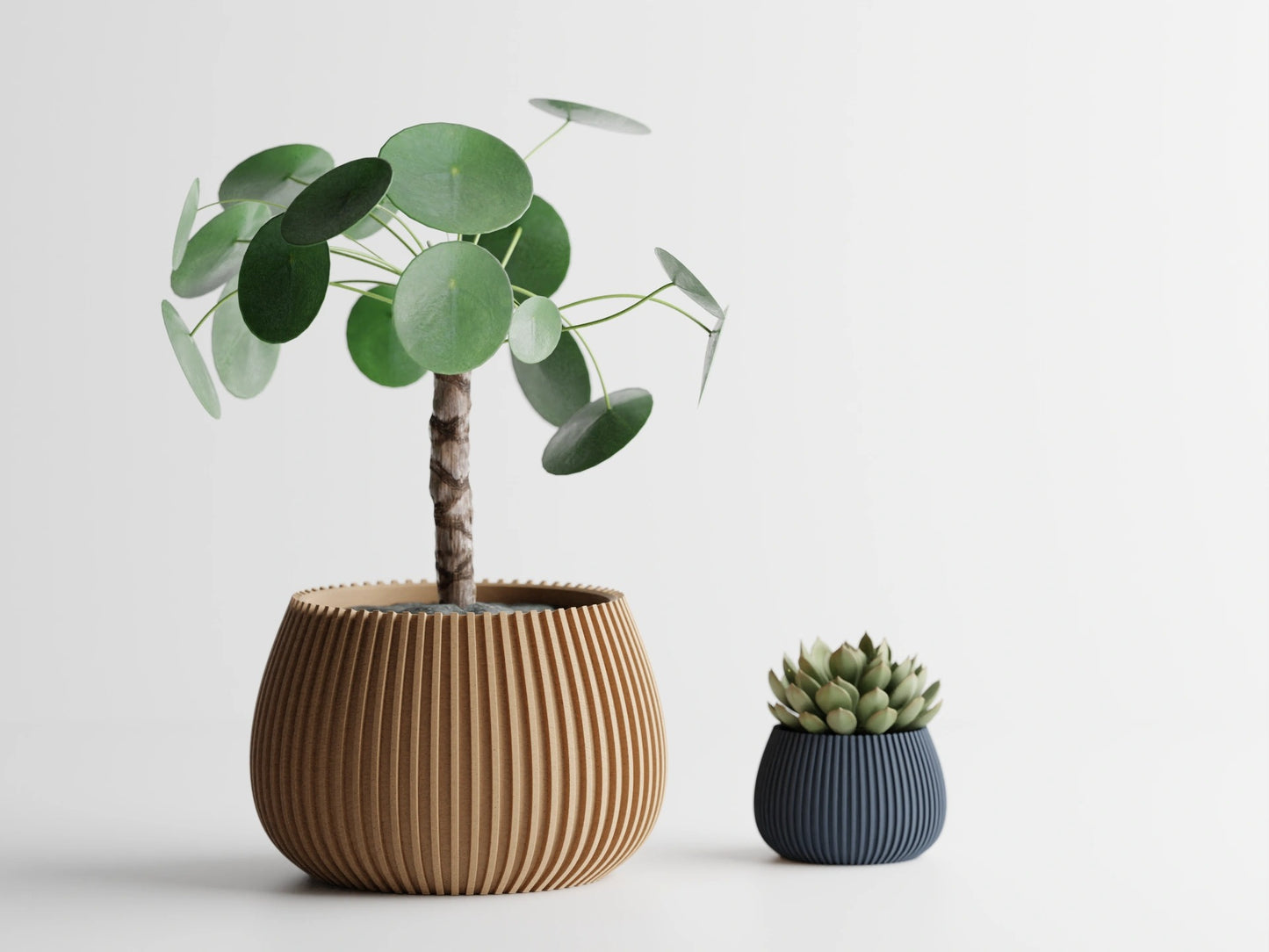 Modern ribbed plant pot/vase - series 4