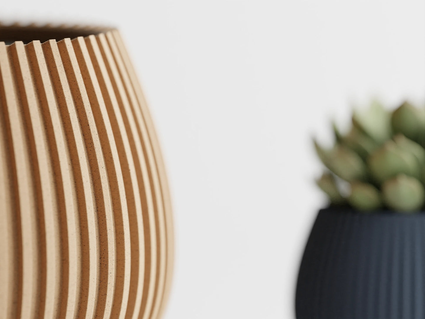Modern ribbed plant pot/vase - series 4