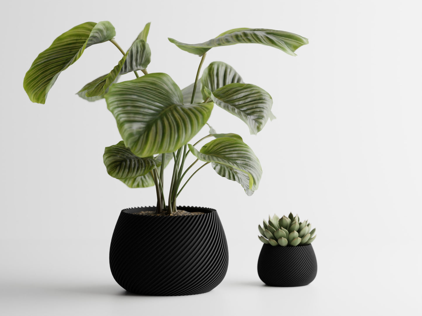 Modern ribbed plant pot/vase - series 5