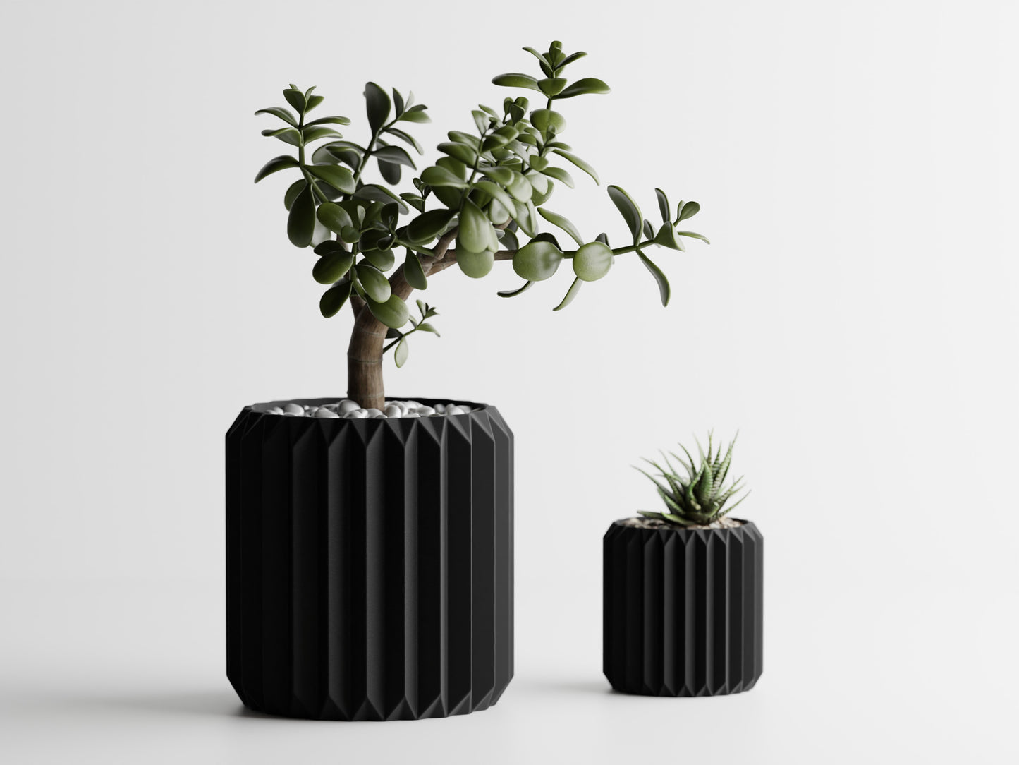 Plant pot - Ribbed triangles