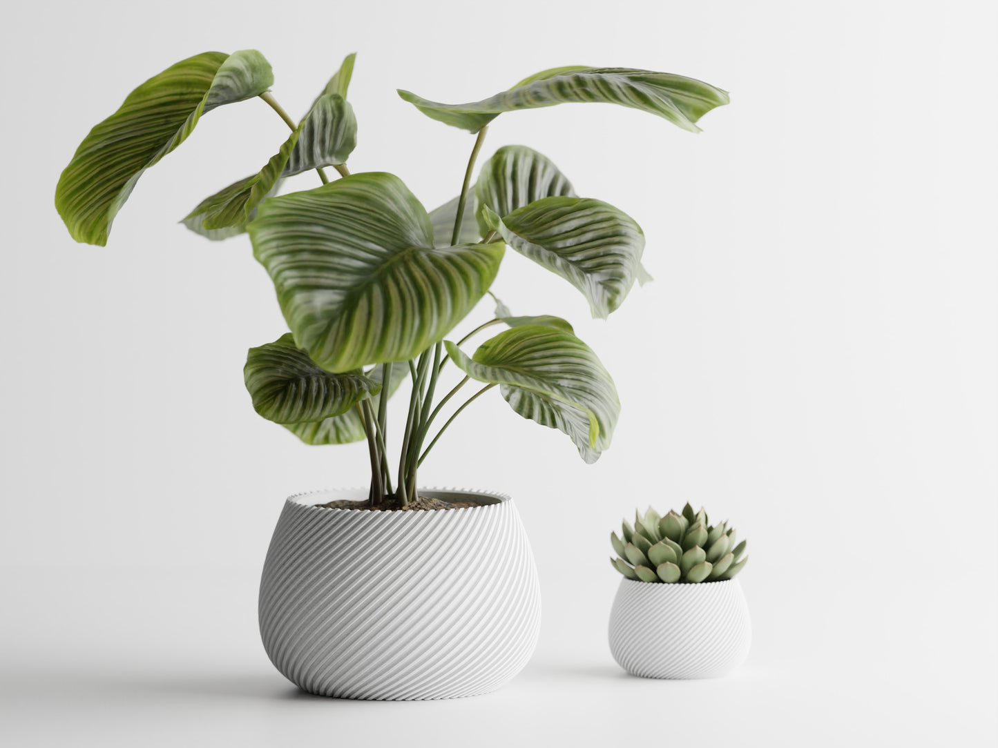 Modern ribbed plant pot/vase - series 5