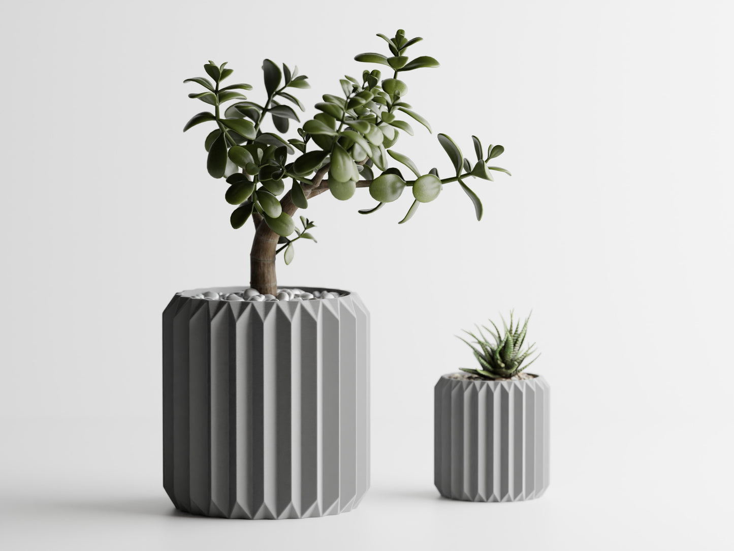 Plant pot - Ribbed triangles