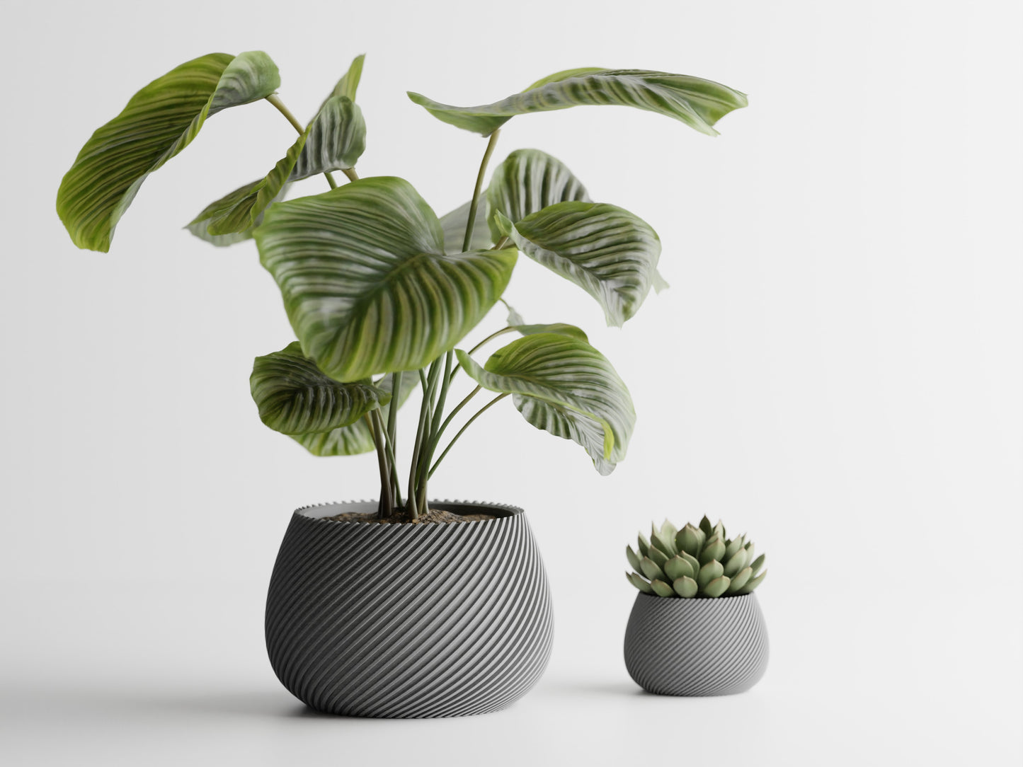 Modern ribbed plant pot/vase - series 5