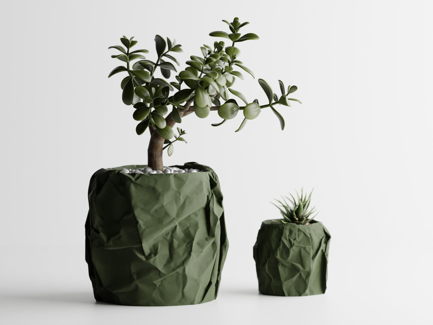 Crumbled paper pot