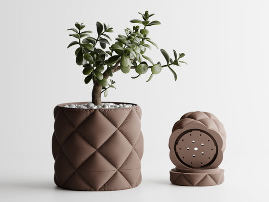 Inflated Cloth plant pot with drip tray