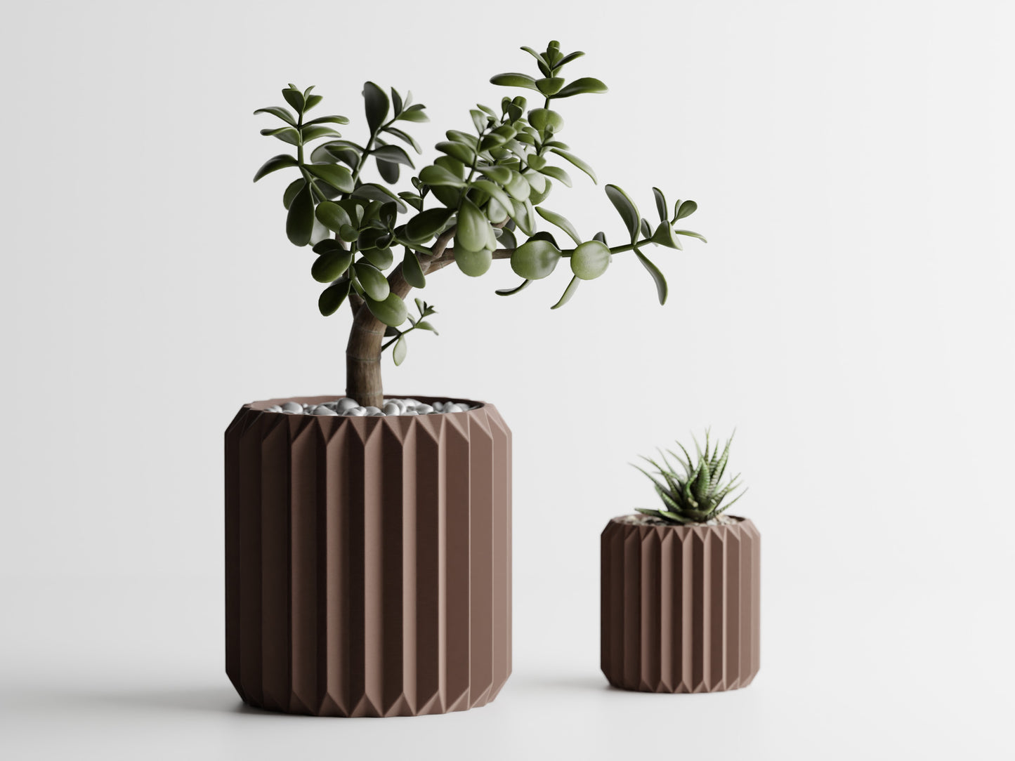 Plant pot - Ribbed triangles