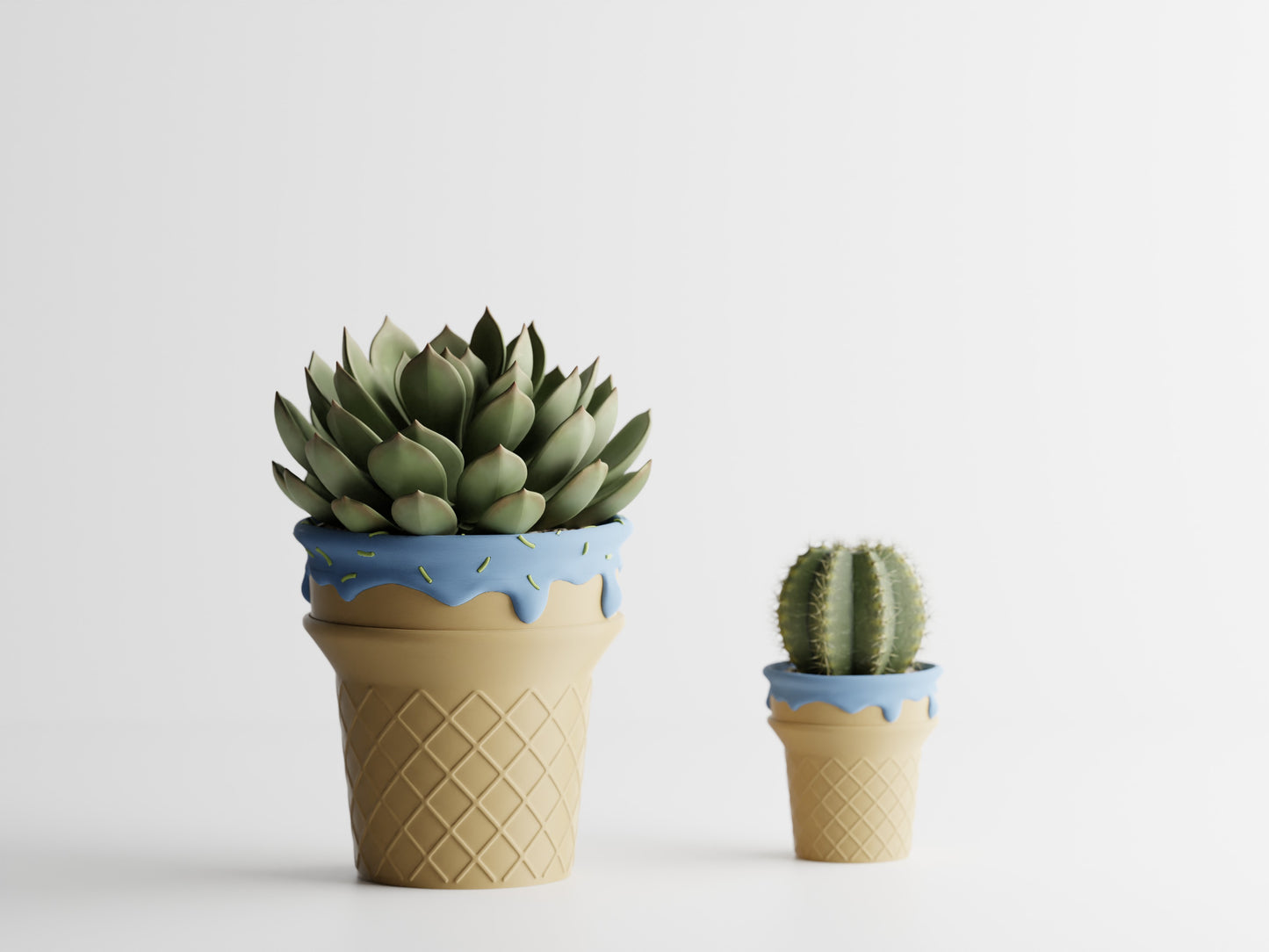 Ice Cream Cone Pot Planter - Without sprinkles