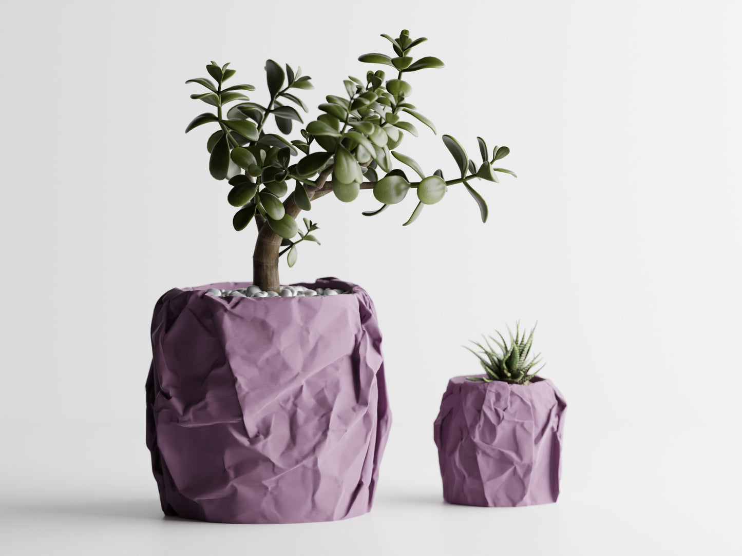 Crumbled paper pot