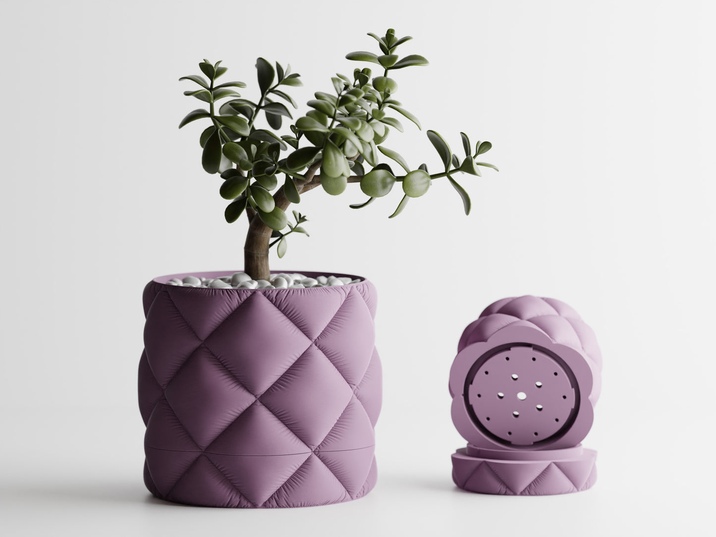 Inflated Cloth plant pot with drip tray