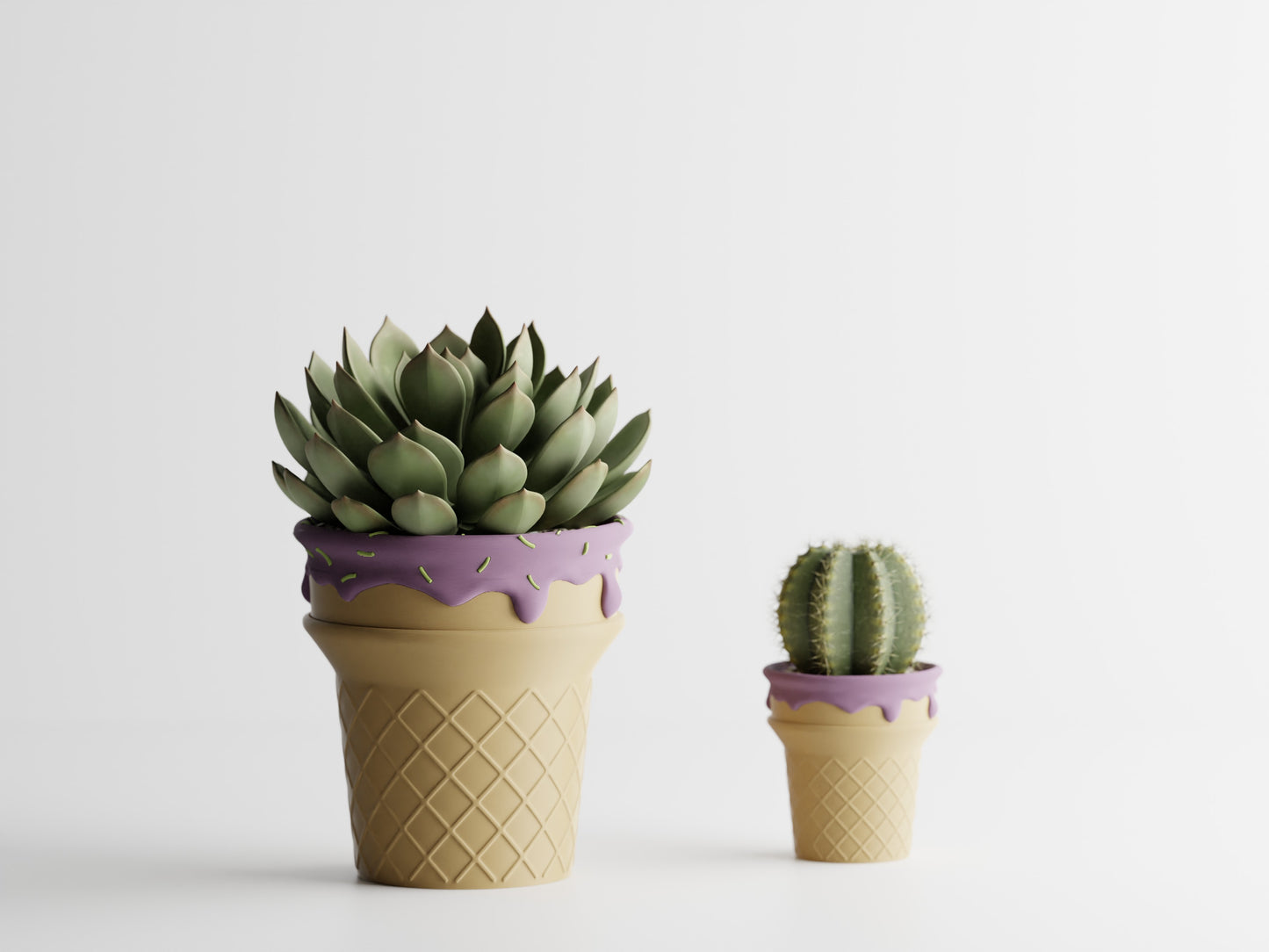 Ice Cream Cone Pot Planter - Without sprinkles