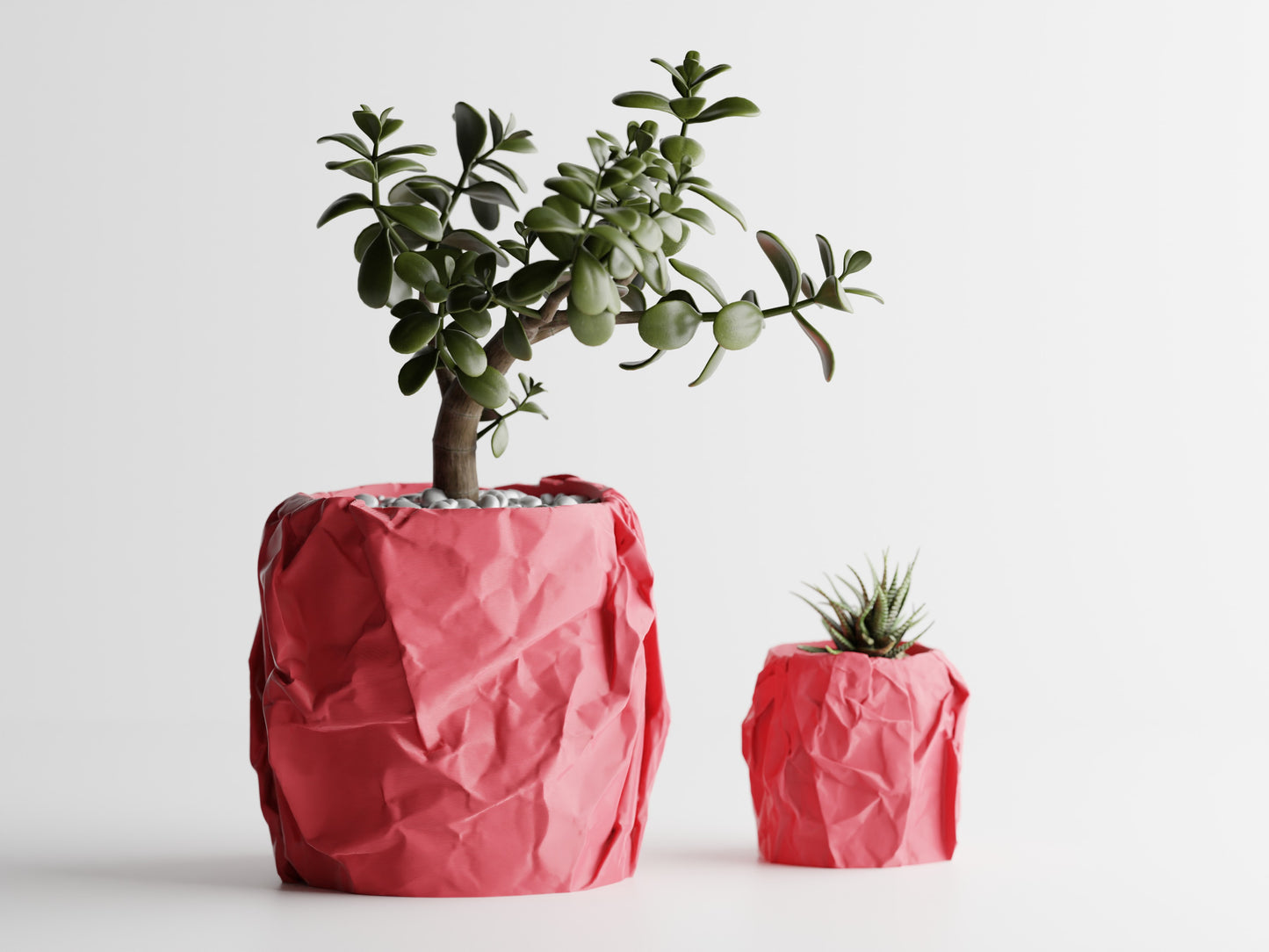 Crumbled paper pot