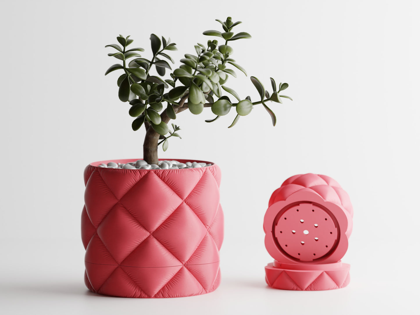 Inflated Cloth plant pot with drip tray