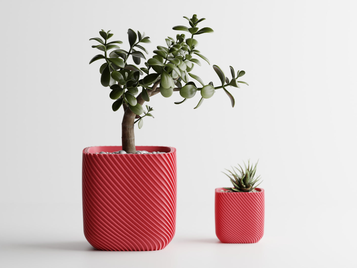Plant Pot - Single ribbed round cube