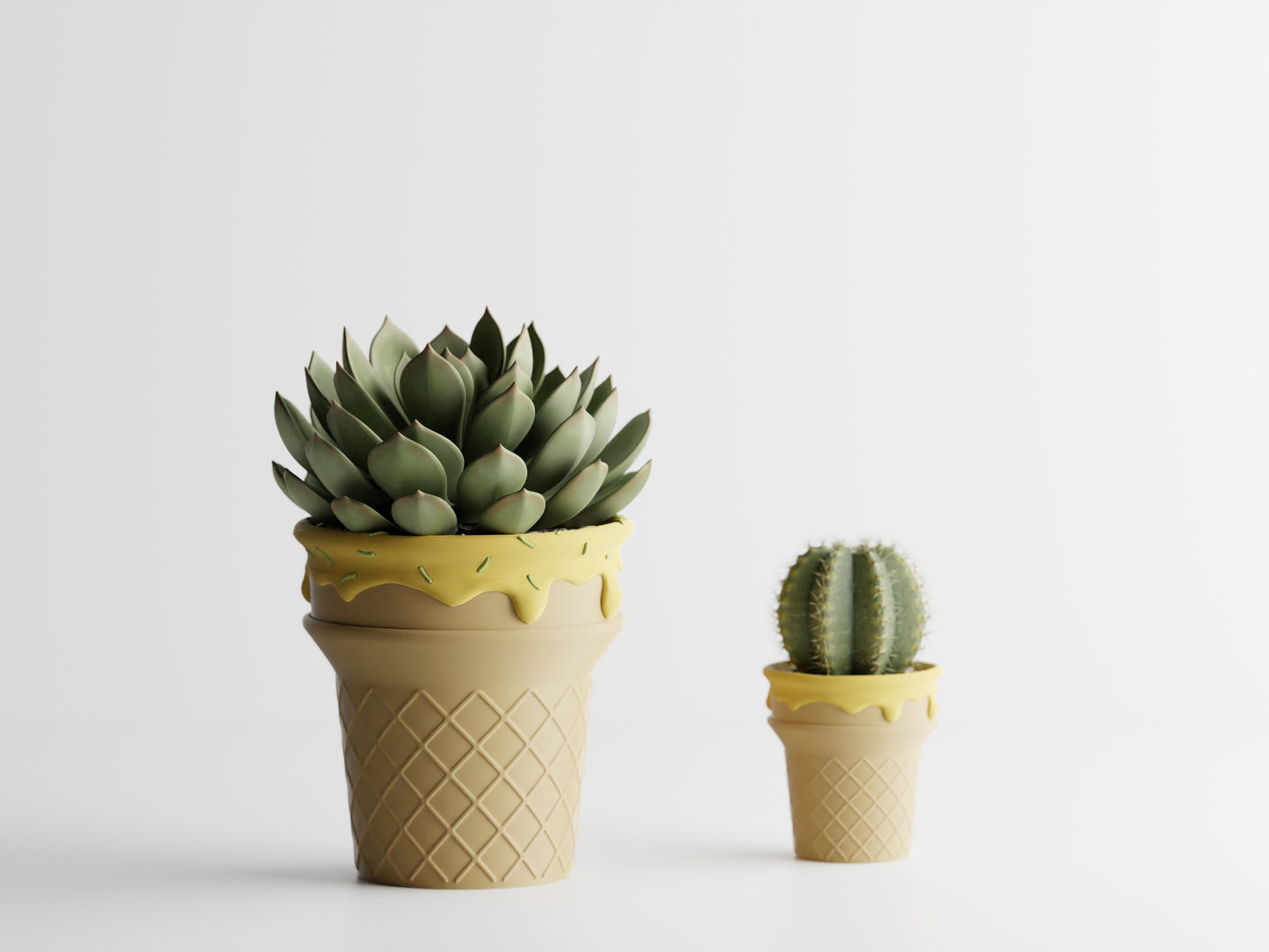 Ice Cream Cone Pot Planter - Without sprinkles