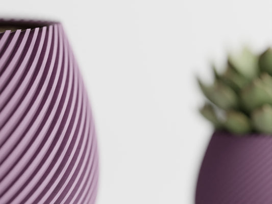 Modern ribbed plant pot/vase - series 5