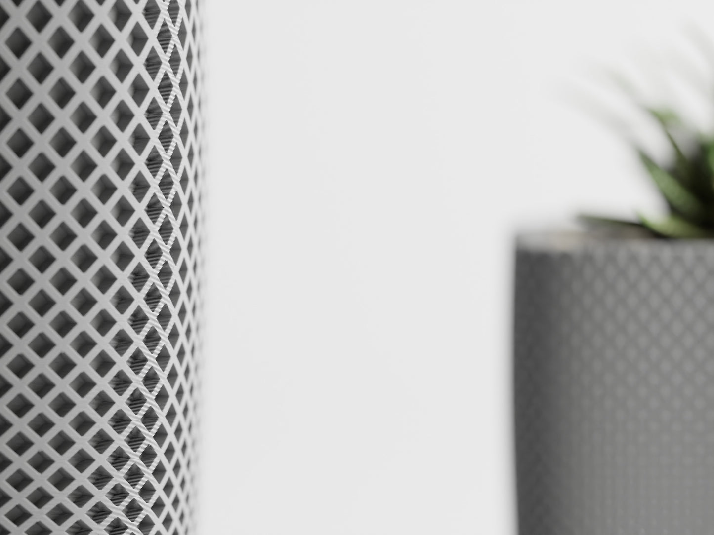 Plant Pot - Fine double ribbed rounded cube