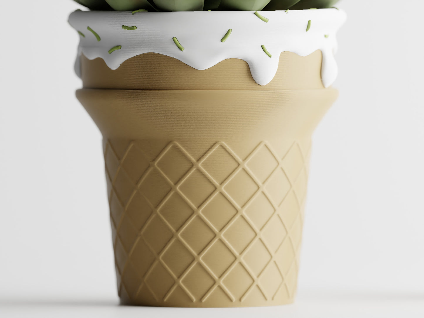 Ice Cream Cone Pot Planter - Without sprinkles