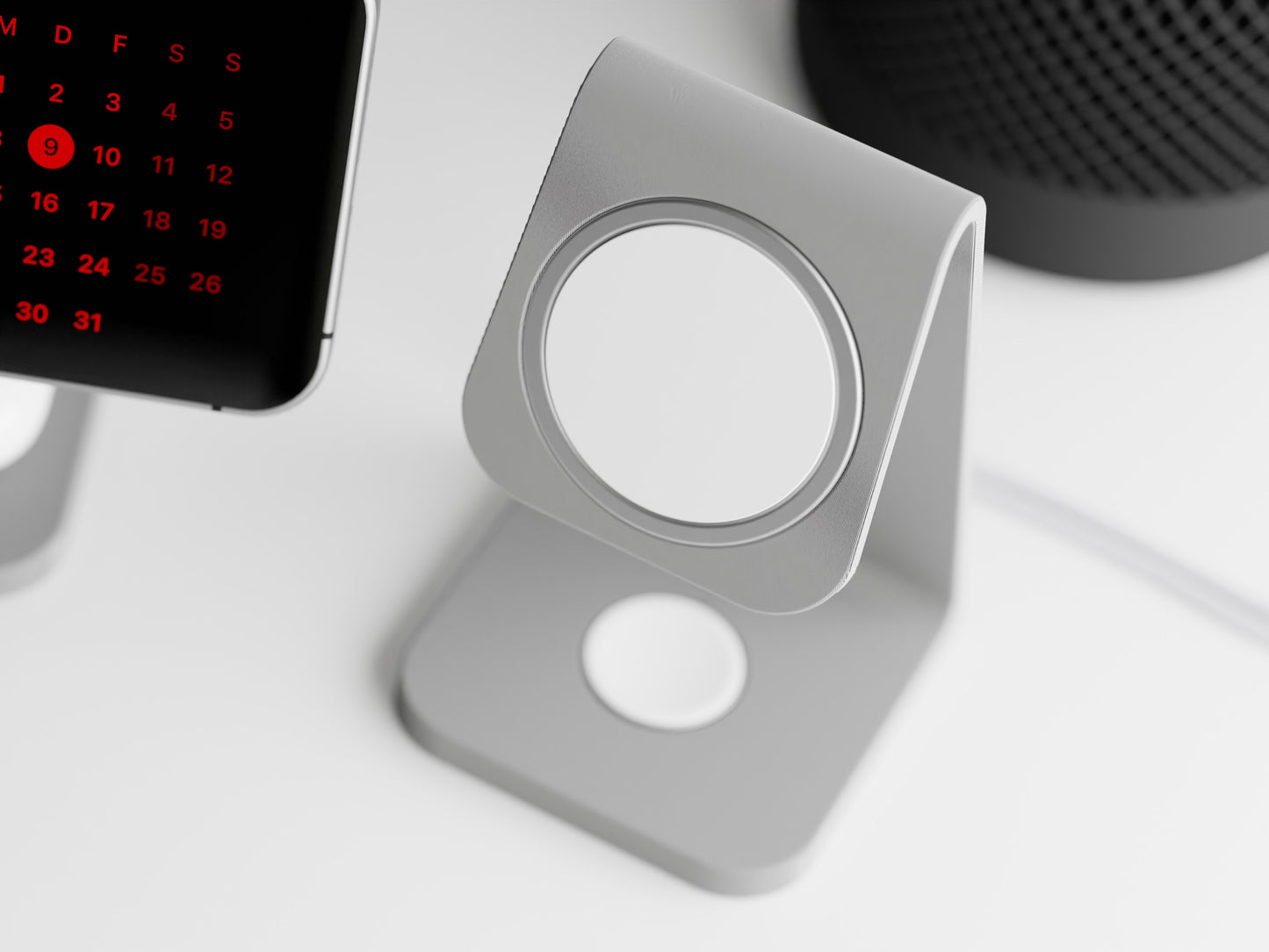 Minimalistic iPhone stand with place for MagSafe charger