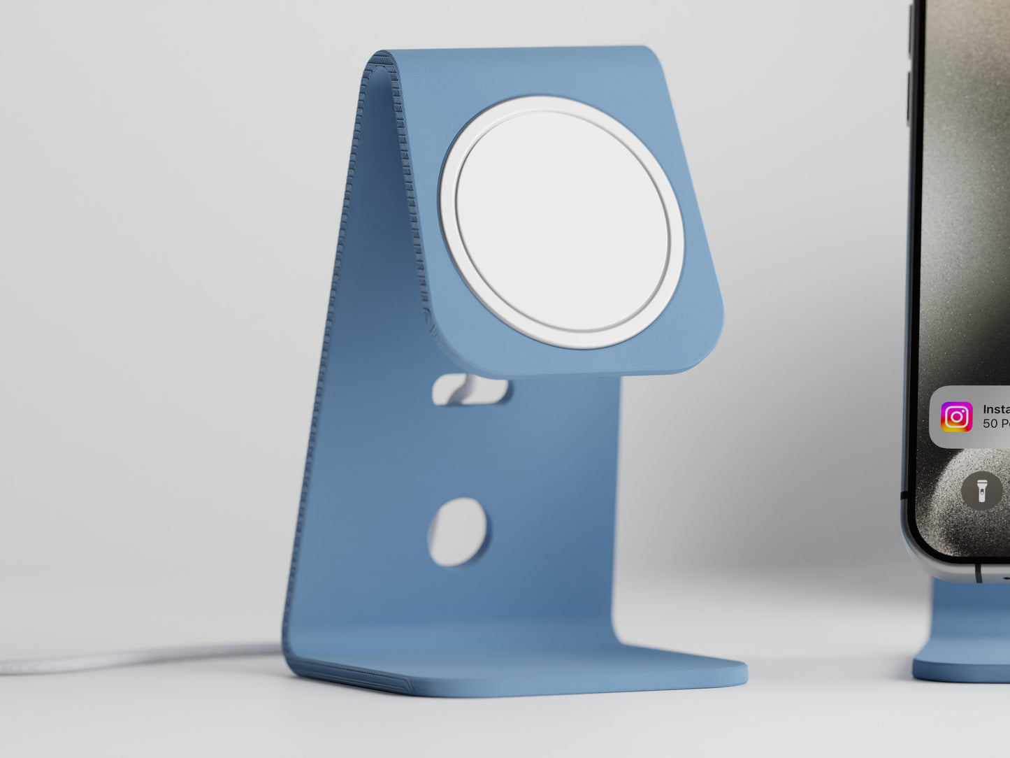 Minimalistic iPhone stand with place for MagSafe charger