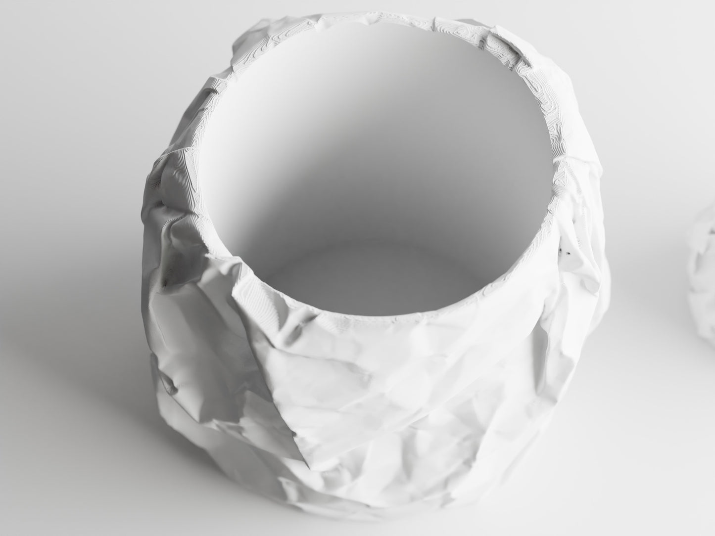 Crumbled paper pot