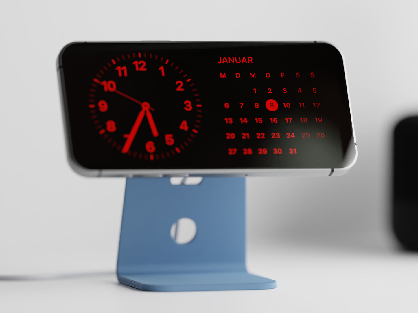 Minimalistic iPhone stand with place for MagSafe charger