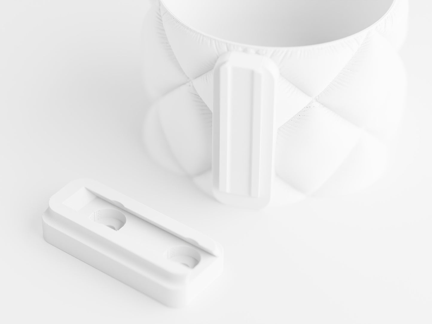 Inflated cloth plant pot with wall mount and drip tray