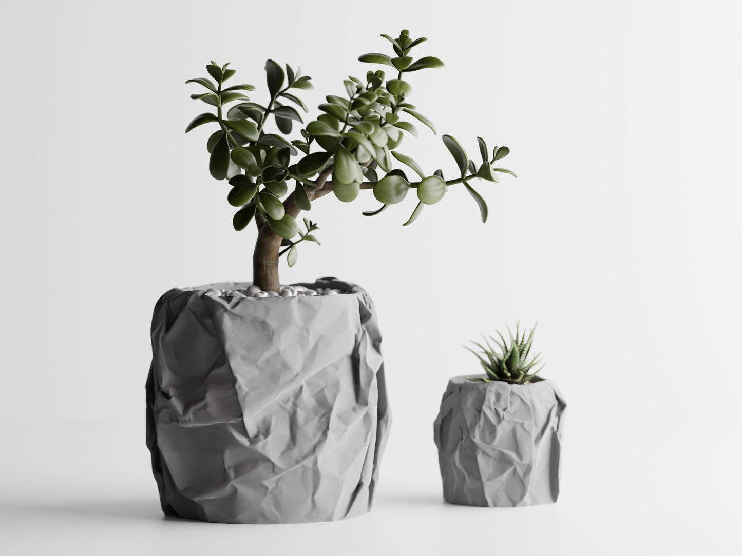 Crumbled paper pot