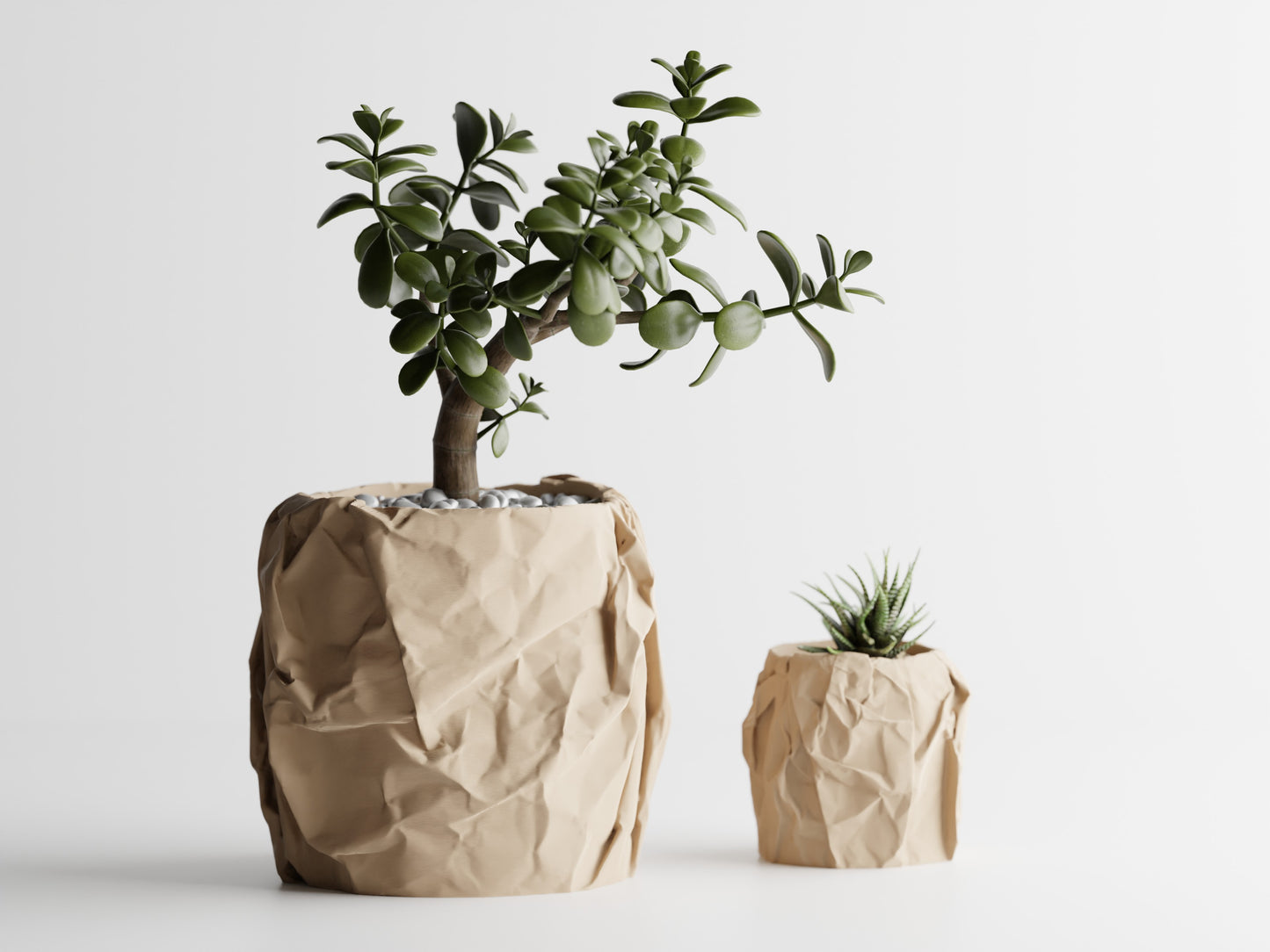 Crumbled paper pot
