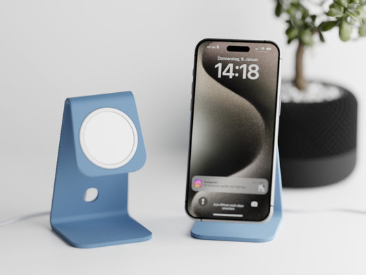 Minimalistic iPhone stand with place for MagSafe charger