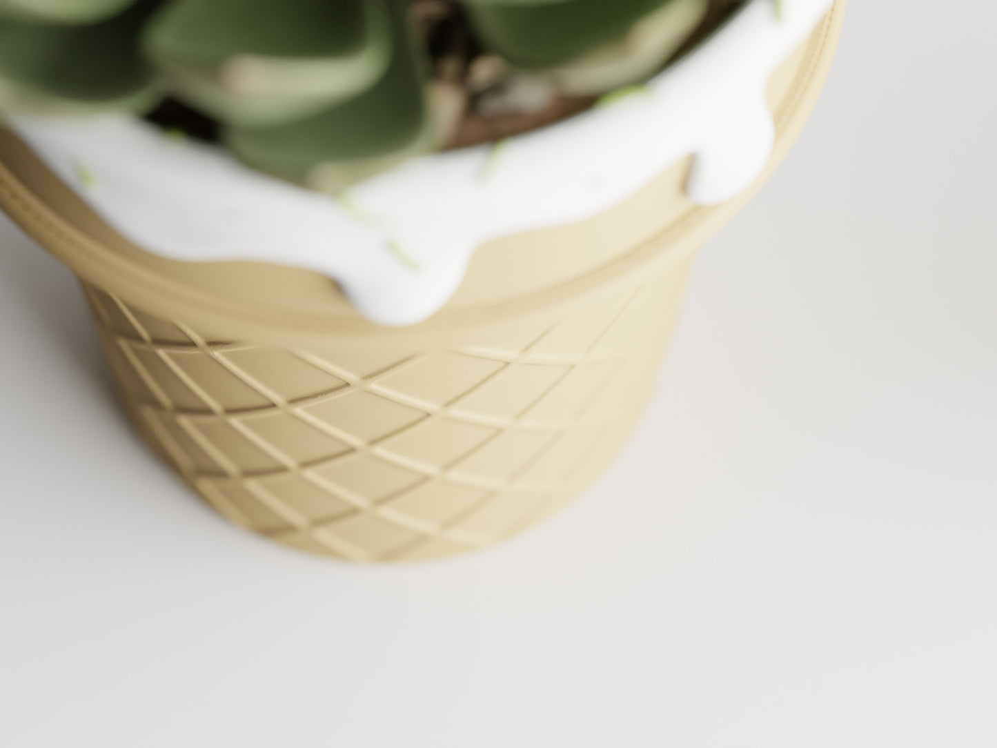 Ice Cream Cone Pot Planter - With sprinkles