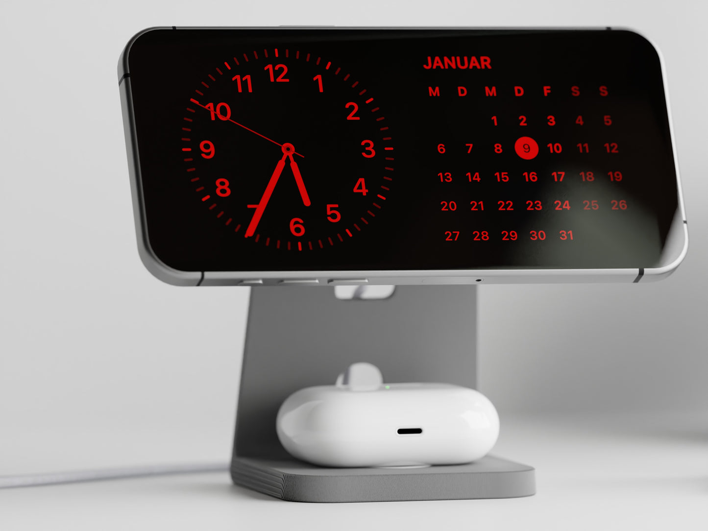 Minimalistic iPhone stand with place for MagSafe charger