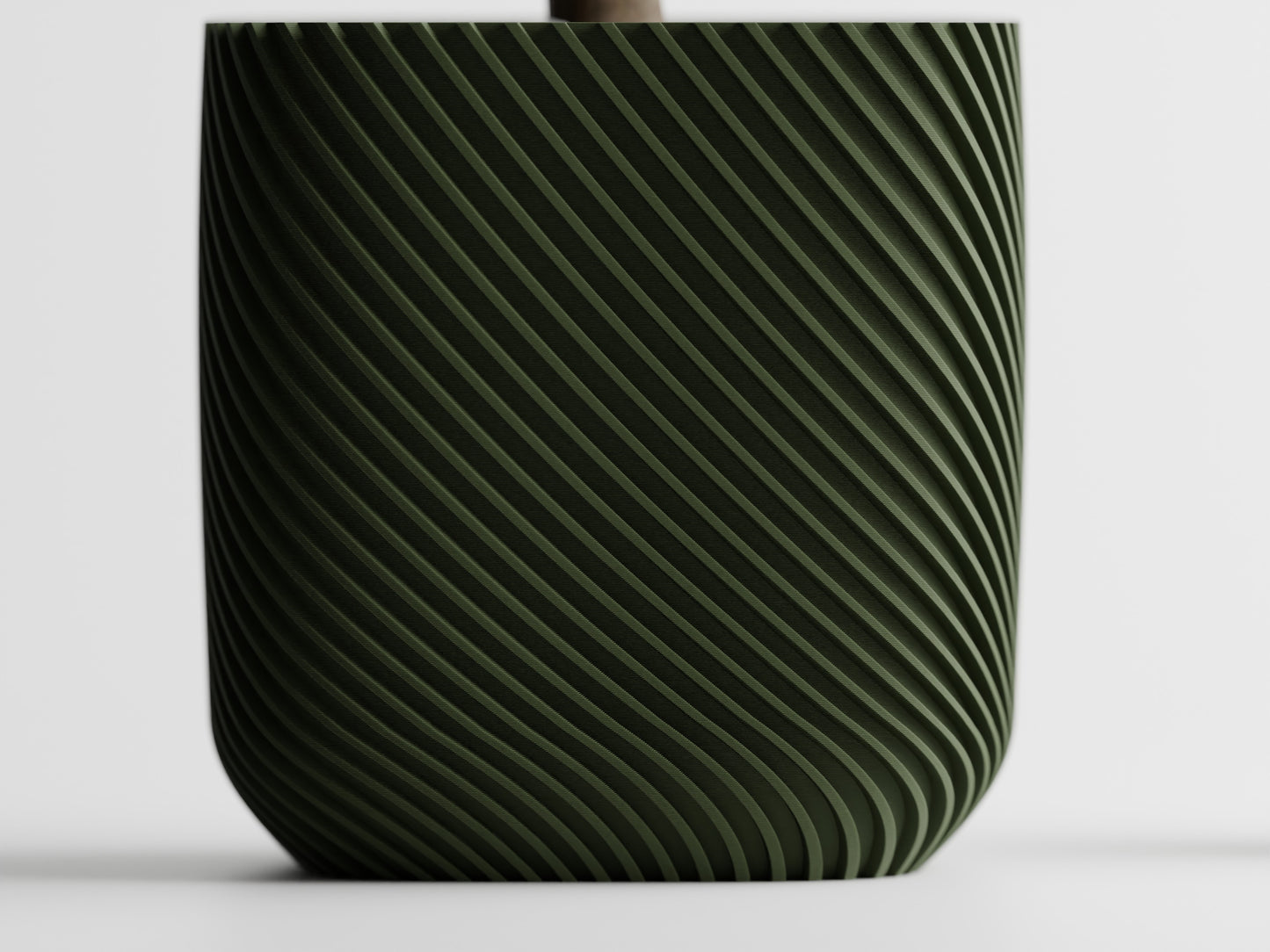 Plant Pot - Single ribbed round cube